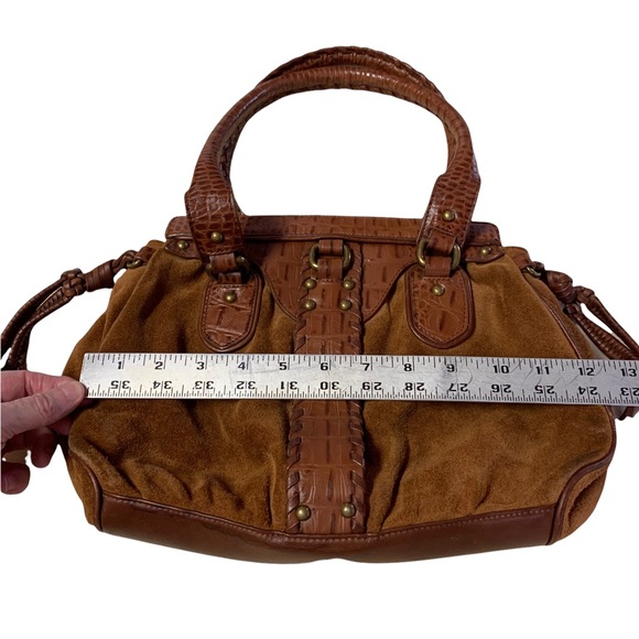 Cole Haan Baguette Brown Suede Leather Trim Handbag - Picture 7 of 10